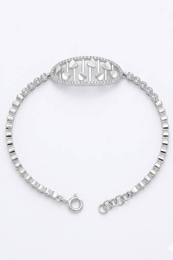 925 sterling silver pavé love script link bracelet for women