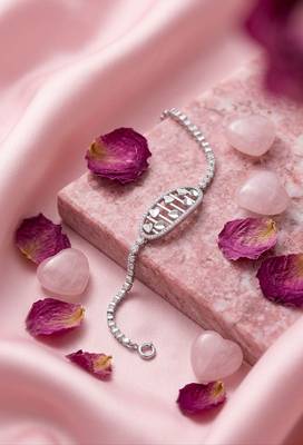 925 sterling silver pavé love script link bracelet for women 2