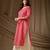 Pink color cambric cotton fabric ethnic ceremonial designer printed kurti