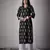 Black color cambric cotton fabric ethnic ceremonial designer printed kurti