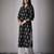 Black color cambric cotton fabric ethnic ceremonial designer printed kurti