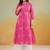 Pink color cambric cotton fabric ethnic ceremonial designer printed kurti