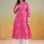 Pink color cambric cotton fabric ethnic ceremonial designer printed kurti