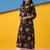 Coffee color cambric cotton fabric ethnic ceremonial designer printed kurti