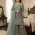 Green color bollywood style fendy silk fabric heavy sequins work sharara dress