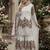 White color bollywood style fendy silk fabric heavy sequins work sharara dress