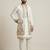White doniyar shartin premium designer festive wear kurta pyjama with long jacket set