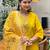 Yellow color silk blended graceful partywear readymade kurta set