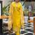 Yellow color silk blended graceful partywear readymade kurta set