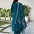 Teal blue color silk blended graceful partywear readymade kurta set