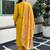 Yellow color silk blended graceful partywear readymade kurta set