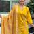 Yellow color silk blended graceful partywear readymade kurta set