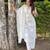 White color silk blended graceful partywear readymade kurta set