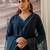 Teal blue color silk blended graceful partywear readymade kurta set