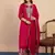 Pink color silk blended graceful partywear readymade kurta set
