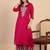Pink color silk blended graceful partywear readymade kurta set