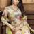 Olive color chanderi fabric designer partywear readymade kurta set