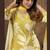 Mustard color chanderi fabric designer partywear readymade kurta set