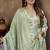 Pista color chanderi fabric designer partywear readymade kurta set