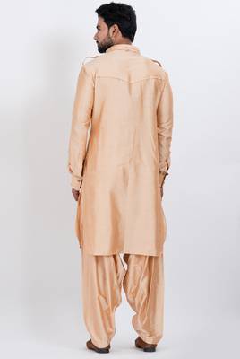 Beige viscose ps premium designer festive wear pathani set 2
