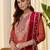 Peach color beautiful silk blend embroidered work fancy kurta set