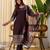 Coffee color beautiful silk blend embroidered work fancy kurta set