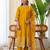 Mustard color beautiful silk blend embroidered work fancy kurta set