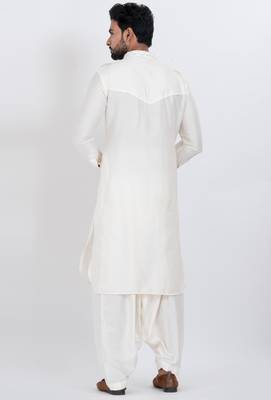 White viscose ps premium designer festive wear pathani set 2