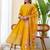 Mustard color beautiful silk blend embroidered work fancy kurta set