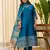 Teal color beautiful silk blend embroidered work fancy kurta set