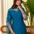 Teal color beautiful silk blend embroidered work fancy kurta set