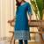 Teal color beautiful silk blend embroidered work fancy kurta set