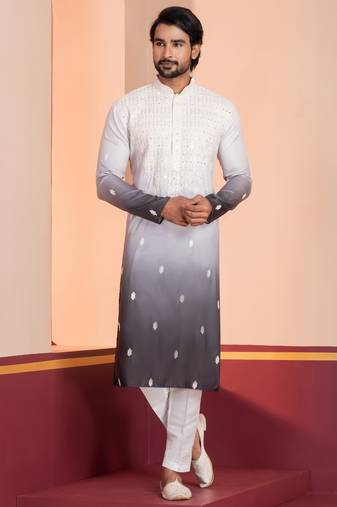 Multi color silky silk premium designer festive wear kurta trouser set