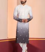 Multi color silky silk premium designer festive wear kurta trouser set