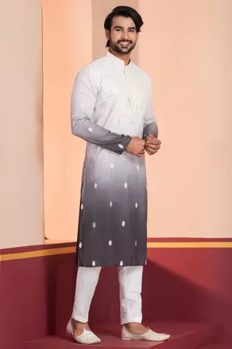 Multi color silky silk premium designer festive wear kurta trouser set