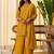 Mustard color beautiful silk blend embroidered work fancy kurta set