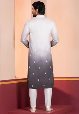 Multi color silky silk premium designer festive wear kurta trouser set 5