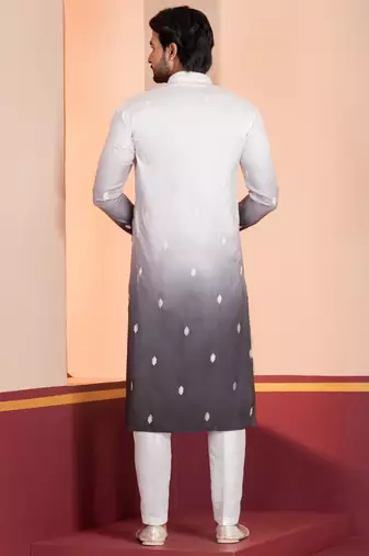 Multi color silky silk premium designer festive wear kurta trouser set