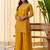 Mustard color beautiful silk blend embroidered work fancy kurta set