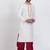 White viscose ps premium designer festive wear dhoti kurta set