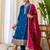Teal blue color beautiful embroidered graceful partywear ceremonial suit