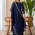 Blue color beautiful embroidered graceful partywear ceremonial suit