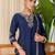 Blue color beautiful embroidered graceful partywear ceremonial suit