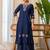 Blue color beautiful embroidered graceful partywear ceremonial suit