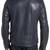 Men's genuine sheep leather jacket motorcycle blue cafe racer style jacket-cl-m007