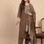Brown color beautiful embroidered graceful partywear ceremonial suit