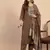 Brown color beautiful embroidered graceful partywear ceremonial suit