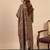 Brown color beautiful embroidered graceful partywear ceremonial suit