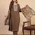 Brown color beautiful embroidered graceful partywear ceremonial suit