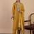 Mustard color beautiful embroidered graceful partywear ceremonial suit
